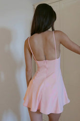 Pink Lace Patchwork A-line Cami Dress